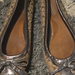 Coach Women's Brown and Silver Loafers